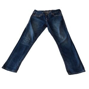 Seven7 Capri Jeans Women Size 8 Blue Stretch Denim Mid Rise Cropped Pants